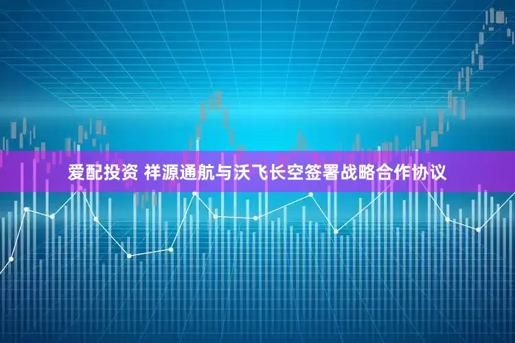 爱配投资 祥源通航与沃飞长空签署战略合作协议